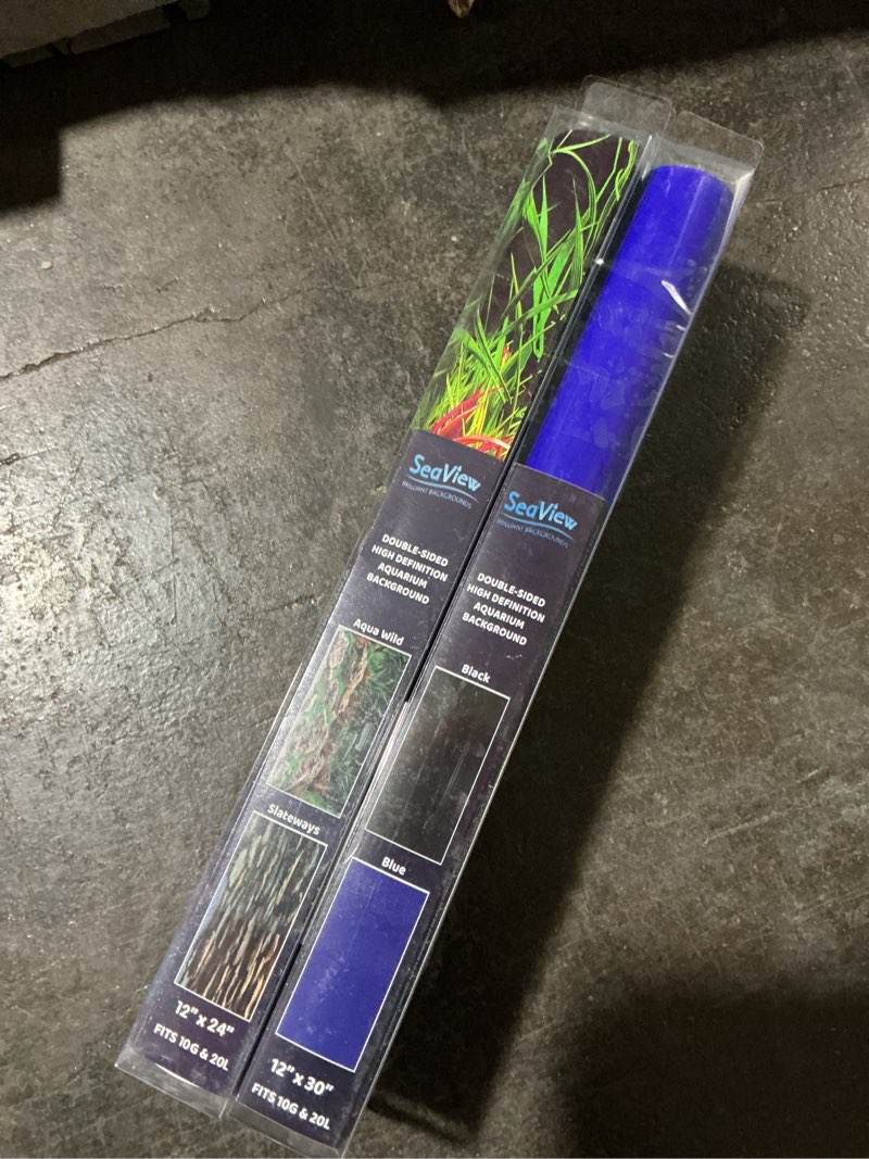 Condition photo showing New/Like New for ((Bidding on 4-different designs))Seaview Brilliant Backgrounds Deep Sea Blue/ Midnight black, 12\" L X 30\" W