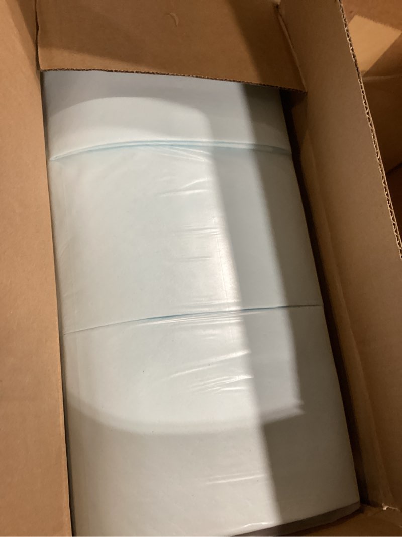 Condition photo showing New/Like New for Amazon Basics Dog and Puppy Pee Pads, 5-Layer Leak-Proof Super Absorbent, Quick-Dry Surface, Potty Training, Regular (22x22"), 150 Count, Blue & White Regular (150 Count)
