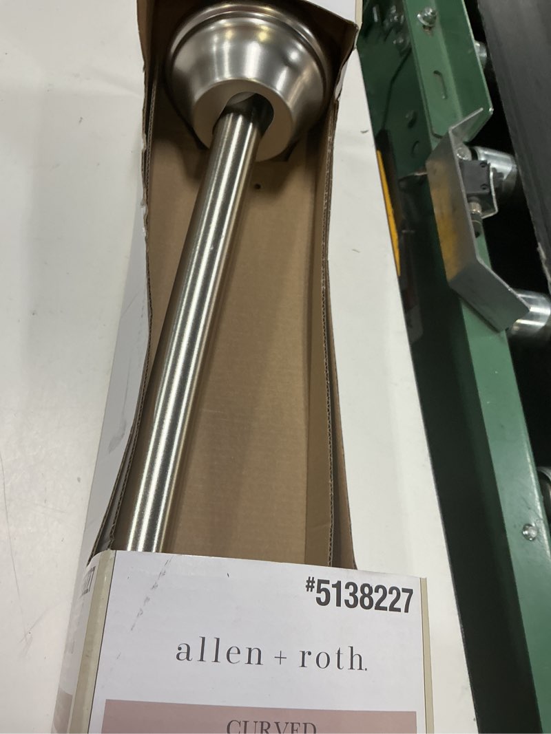 Condition photo showing Good Condition for allen + roth 44-in to 72-in brushed nickel fixed or tension single curve adjustable shower curtain rod