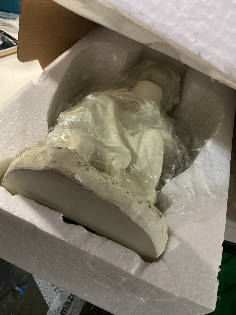 Condition photo showing Good Condition for tially solar garden angel statue – praying guardian angel statue light for outdoor yard decor, white resin garden sculpture with soft glow for angels memorial or cemetery use medium angel with heart