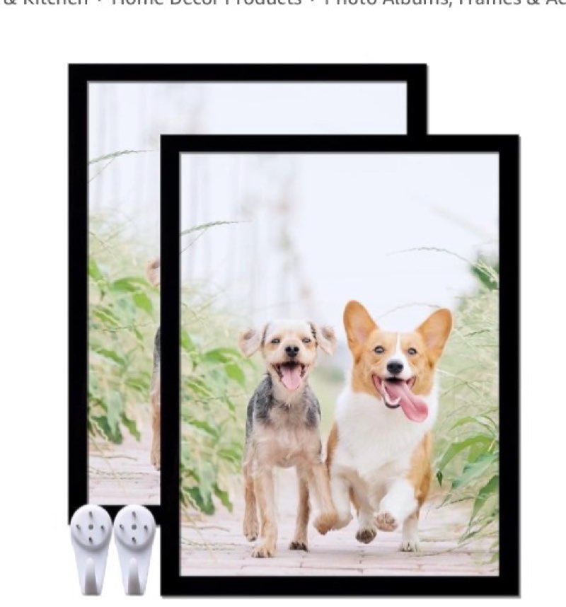 icariery 17x22 picture frame set of 2, black photo frames high transparent wall gallery desktop hori