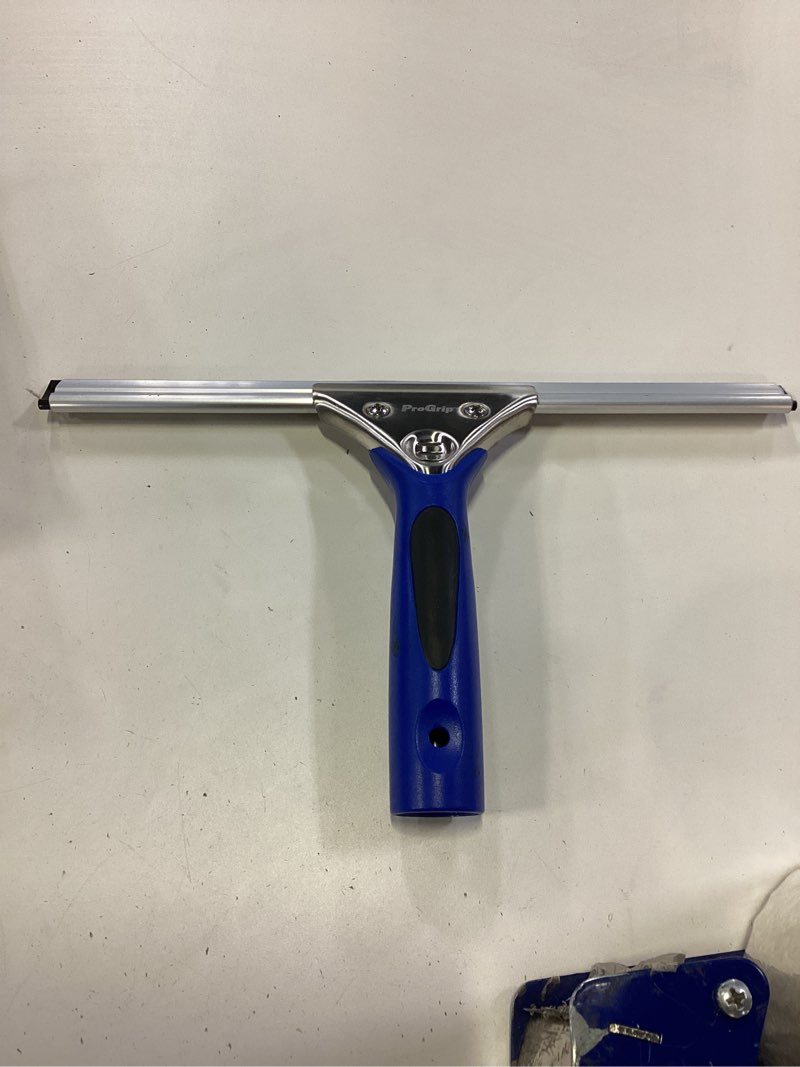 Condition photo showing Good Condition for ettore progrip rubber window squeegee - blue, single straight blade, plastic handle - high-performance, ergonomic cushion grip, stainless steel