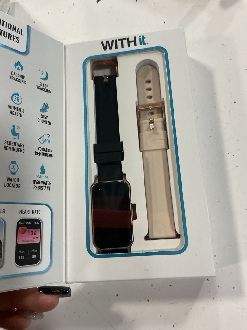 Condition photo showing As Is for withit dyo series smartwatch with 1.45" full touch screen and interchangeable bands