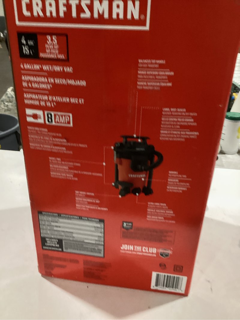 craftsman 4 gallon wet dry vac