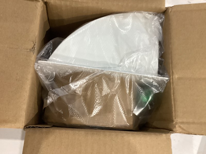 Condition photo showing As Is for 4 inch dryer vent cover outside, hg power metal exterior vent cover with removable screen & cushioned non-return flap, air wall vent for house, range hood, ac, opening diameter: 3.81" white 4 in[neck size:3.81in] white