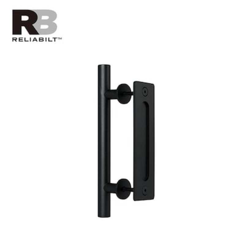 RELIABILT Matte black Indoor Single Barn door handle