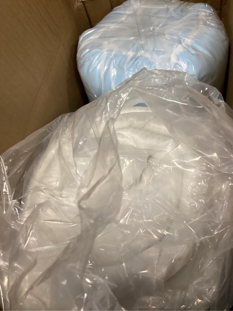 Condition photo showing New/Like New for OhGeni Cooling 4 inch Dual Layer Twin XL Mattress Topper for College Dorm Room Essentials, 2 inch Gel Memory Foam, 2 inch Down Alternative Pillow Top Pad, Mattresses Cover for Bed, 6”-19” Deep Pocket White Twin XL
