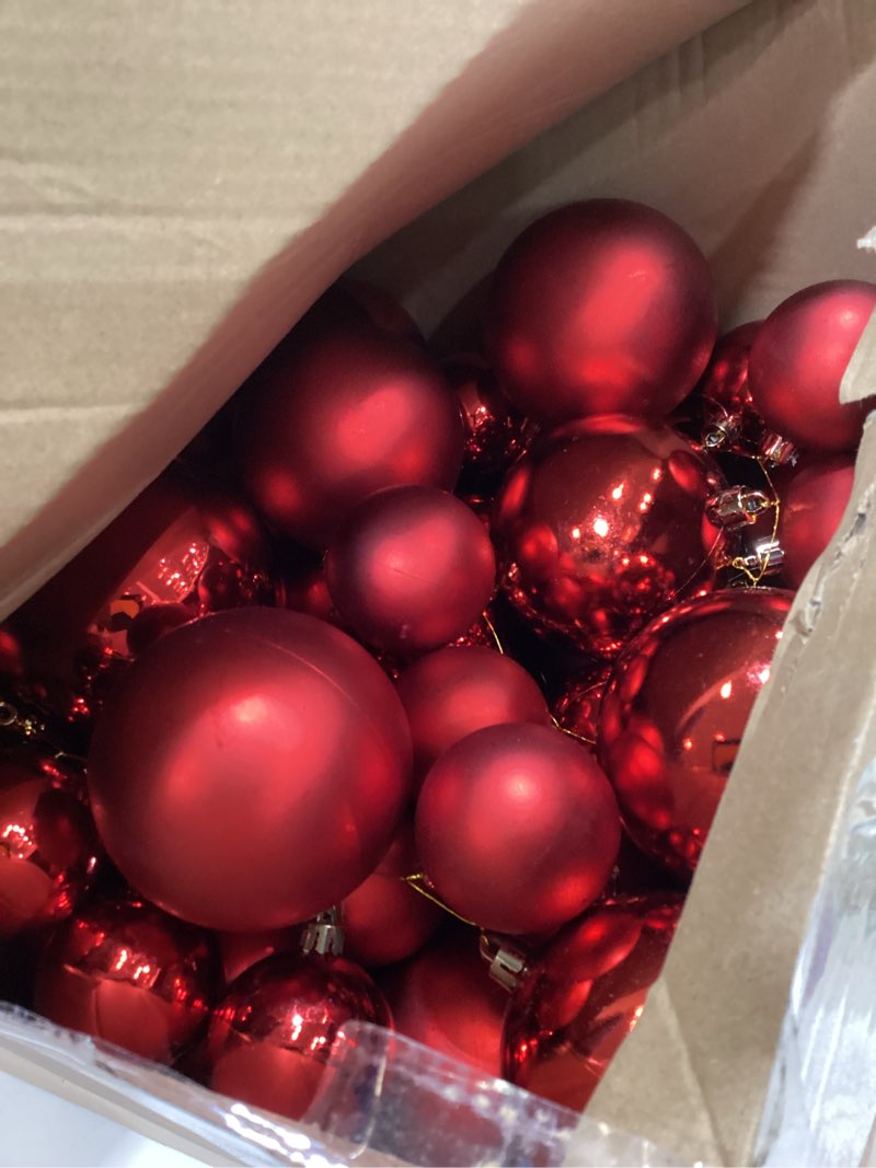 Condition photo showing As Is for Christmas Ball Garland Ornaments Hanging Shatterproof Xmas Balls Decorations for Home Indoor Outdoor Mantel Holiday Party Christmas Tree Supplies(9 ft,Black) 9 ft Black