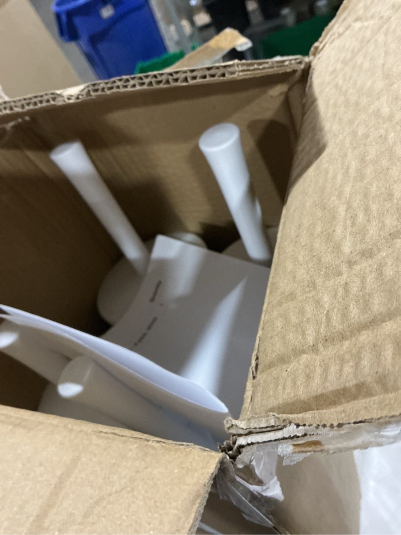 Condition photo showing As Is for Amazon Basics Toilet Brush and Holder Set, Heavy-Duty Bristle Scrub Brushes with Non-Slip Handle, White, 4-Pack