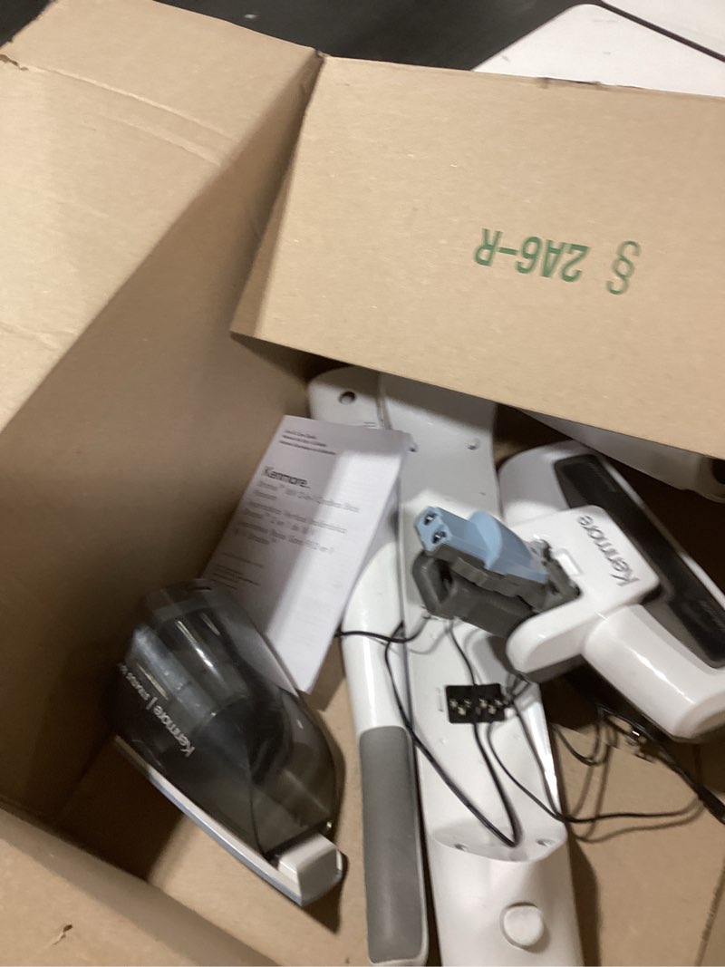 Condition photo showing As Is for Kenmore DS1020 16V Cordless Stick Vacuum Lightweight 2-in-1 Handheld, LED Headlight with 2-Speed Power Control for Hardwood Floor, Carpet & Pet Hair, 16 Volts, Gray-Blue