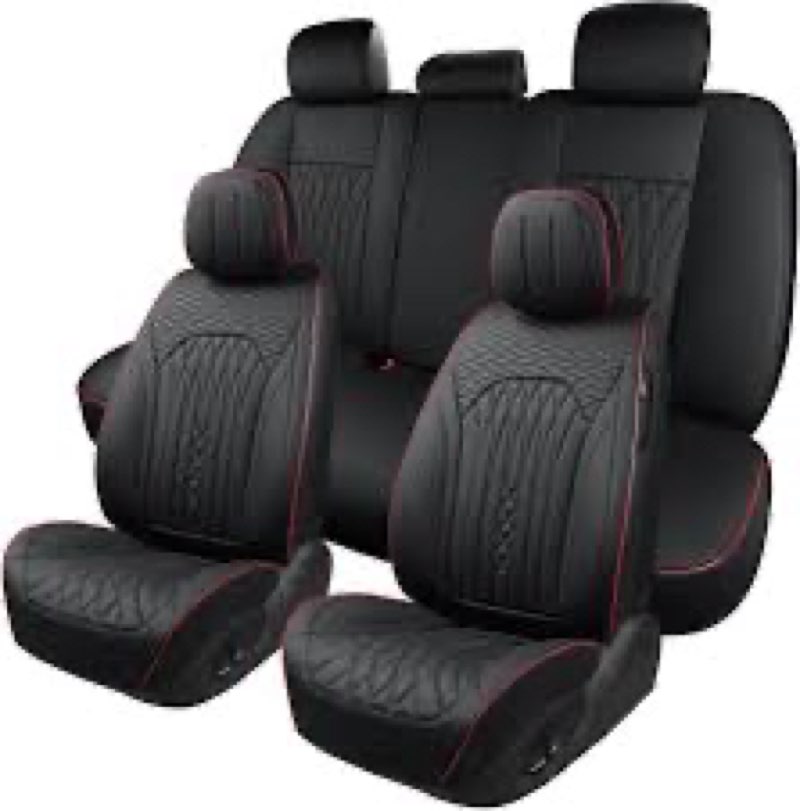 A Complete Set of Synthetic Leather car seat Covers, Waterproof and Stain Resistant car seat Protect