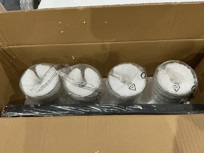 Condition photo showing Good Condition for espird bathroom vanity light, 4 light matte black vanity light with clear glass shade, 30in farmhouse vanity light, bathroom lighting fixtures over mirror for bathroom black 4-light