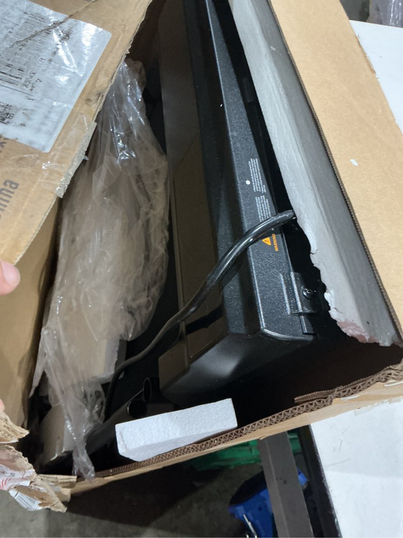 Condition photo showing As Is for compact treadmills for home, 3.0hp portable walking pad treadmill with incline, 0.6-7.6mph electric walking pad treadmill with handle bar, mini treadmils for exercising black v2