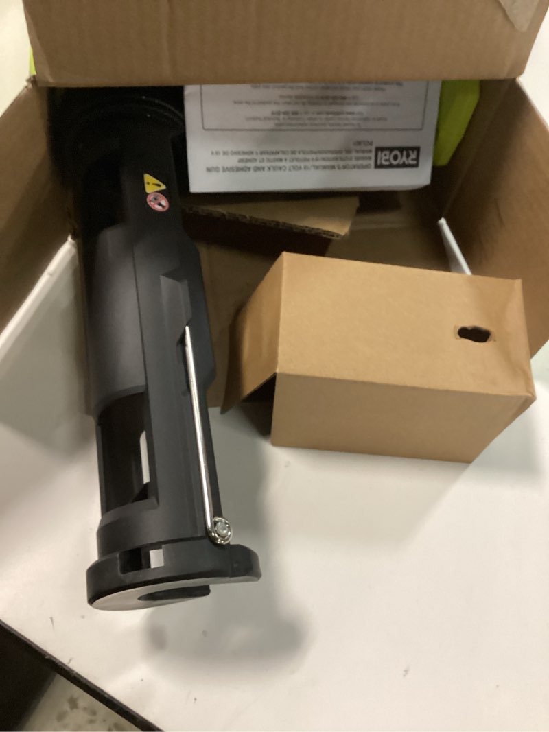 Condition photo showing As Is for RYOBI 18V ONE+ 10 Oz. Caulk and Adhesive Gun 18 VOLT, Green (PCL901B)