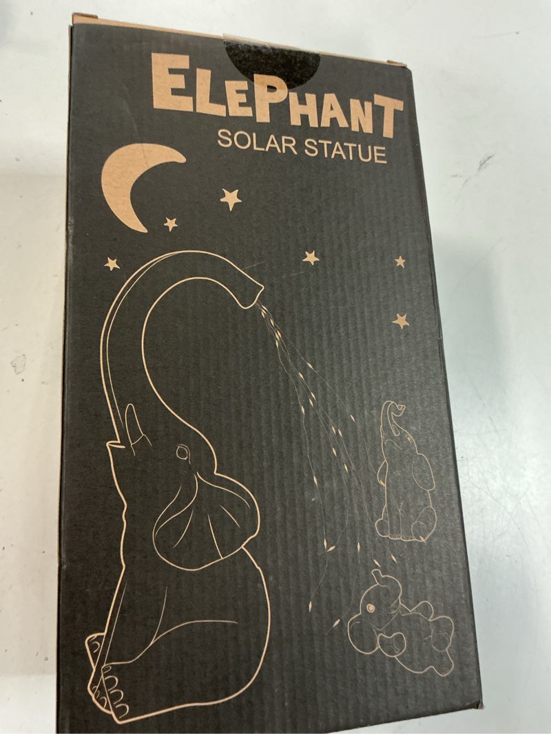 Condition photo showing New/Like New for Goodeco Garden Elephant Statue Outdoor - Solar Watering Lights, Perfect for Yard, Patio, and Pathway Decor - Ideal Gardening Gifts Gray Elephants