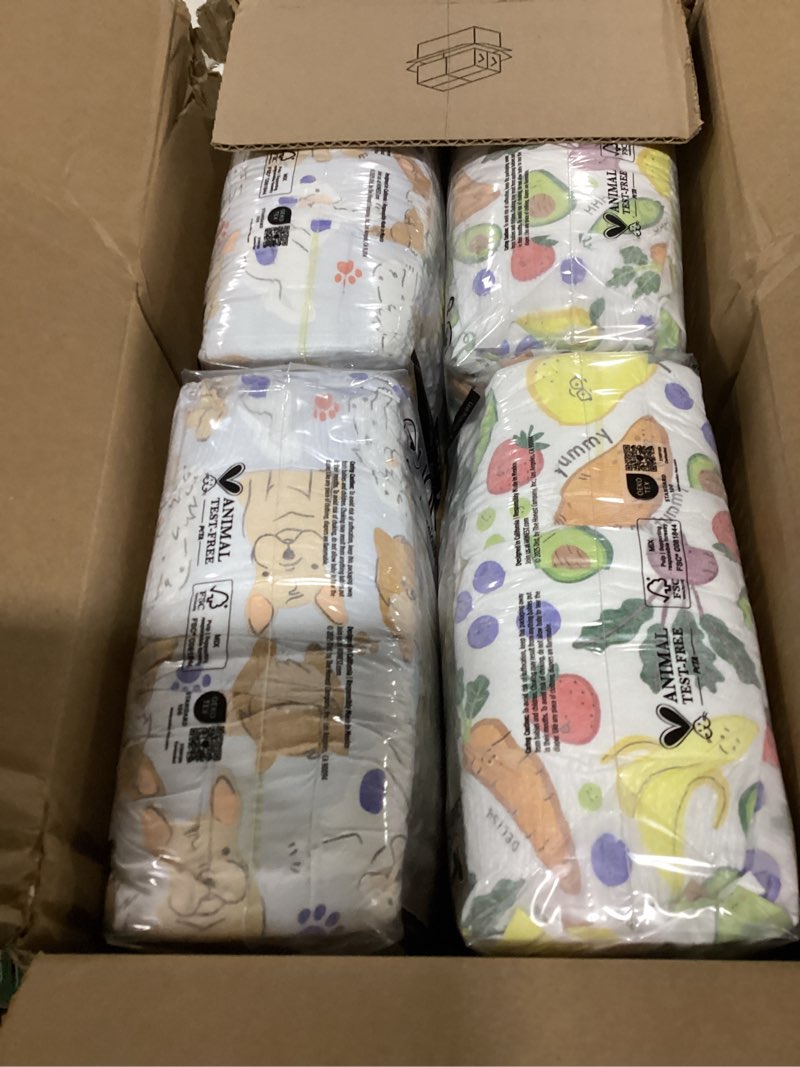 Condition photo showing As Is for The Honest Company Comfort Dry Disposable Diapers for Sensitive Skin, Hypoallergenic, Fragrance-Free, So Delish + It's a Pawty, Super Club Box, Size 6 (35 lbs), 68 Count Size 6 (68 Count) So Delish + It's a Pawty