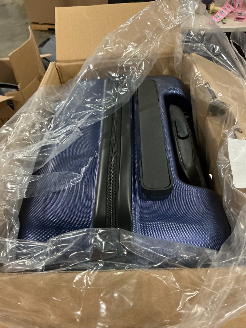 Condition photo showing Good Condition for kyme carry on luggage 22x14x9 airline approved suitcase hardshell with double spinner wheels, pc+abs tsa lock travel luggage (navy blue, 20" carry on) navy blue 20" carry on