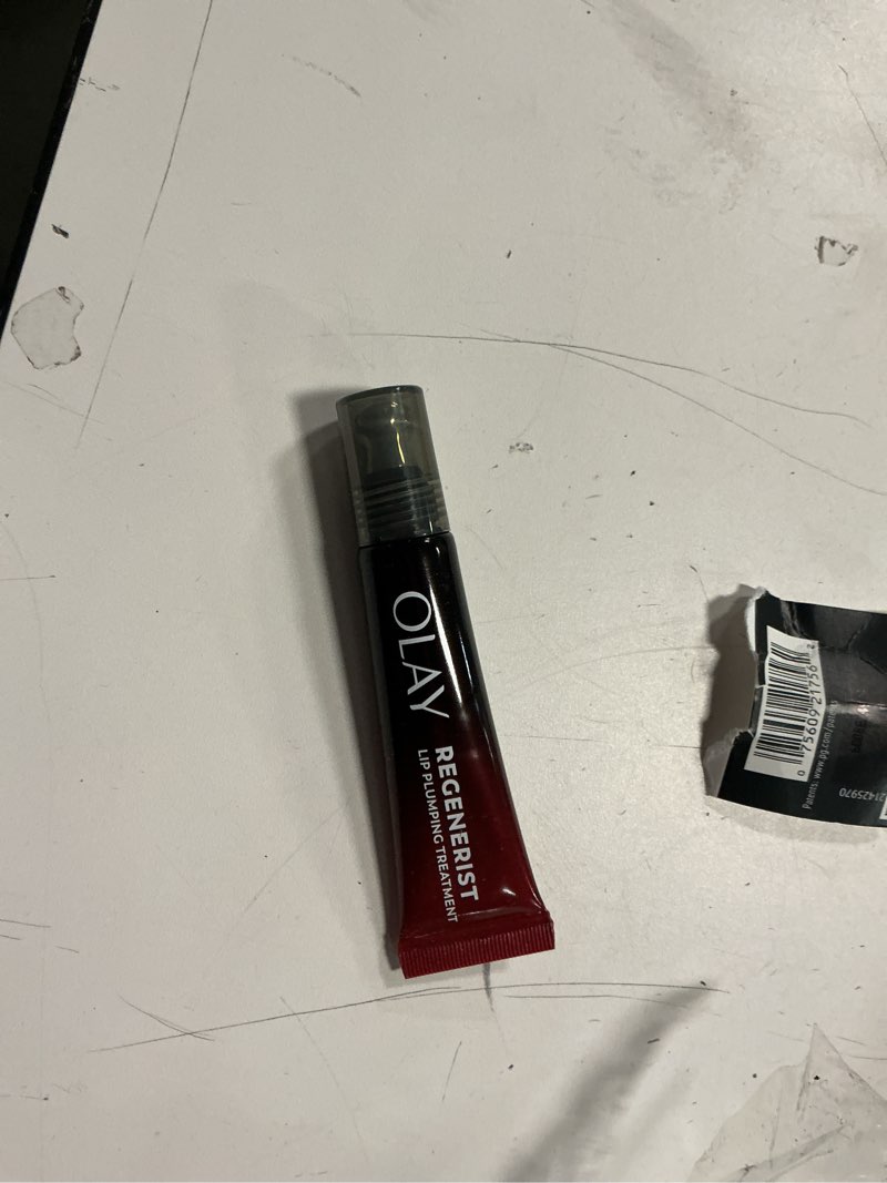 Condition photo showing Good Condition for Olay Regenerist Lip Plumper Gloss, Plumping Lip Gloss for Women, Anti-Aging Skin Care, Treatment for Fuller Look & Smoothing Lines, Night Mask, Cooling Tip, Shea Butter & Coconut Oil, 0.5oz