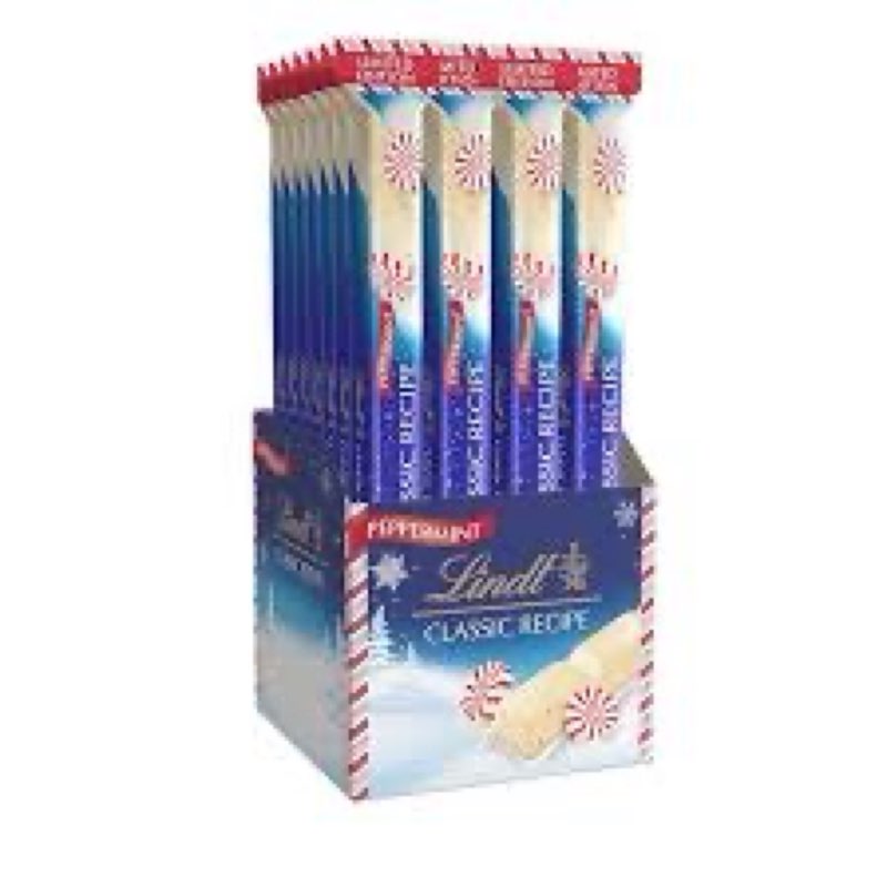 (BBD: 07/3/2025) Lindt CLASSIC RECIPE Holiday White Chocolate Peppermint Candy Stick, 1.2 oz. (24 Pack) (2023)