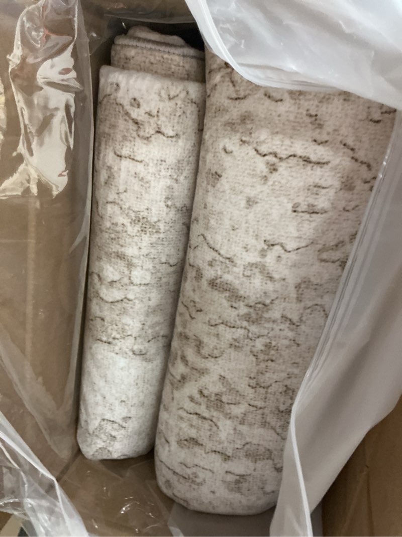 Condition photo showing Good Condition for Art&Tuft Washable Rugs 8x10, Anti-Slip Backing Abstract 8x10 Rug, Stain Resistant Rugs for Living Room, Foldable Machine Washable Area Rug (TPR53-Beige, 8'x10') Tpr53-beige 8' x 10' (Rectangular)