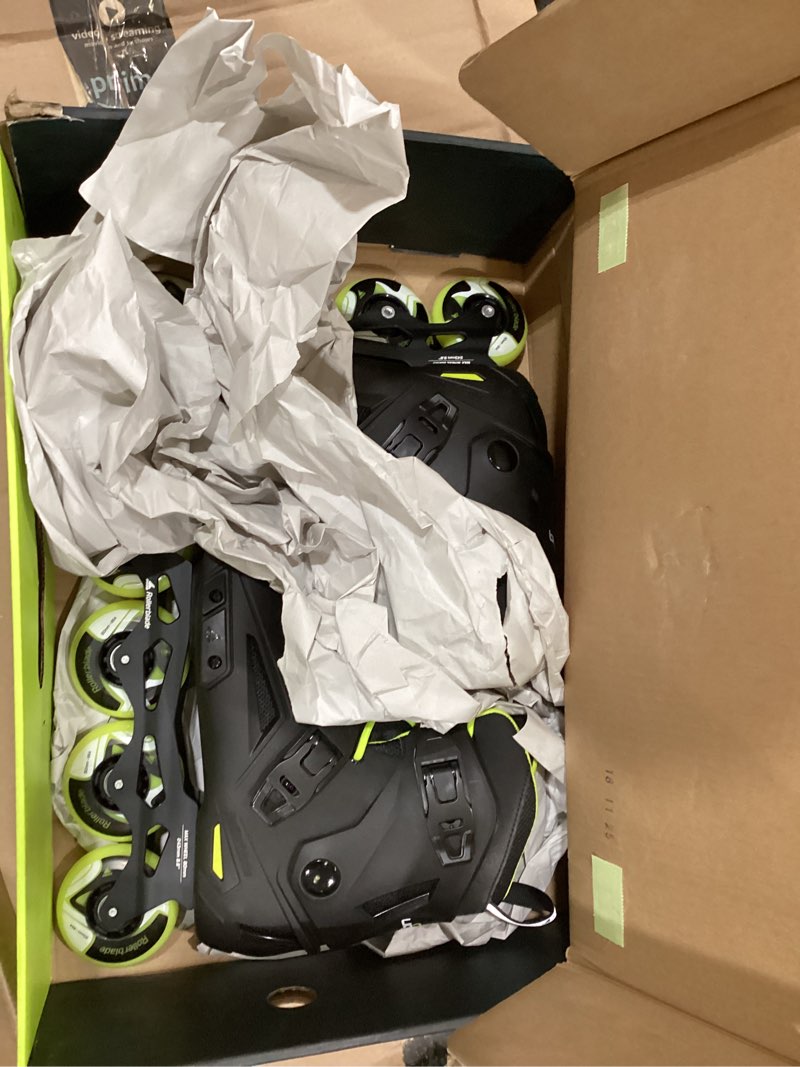 Condition photo showing Good Condition for rollerblade lightning men's urban inline skate, black and lime black/white 10
