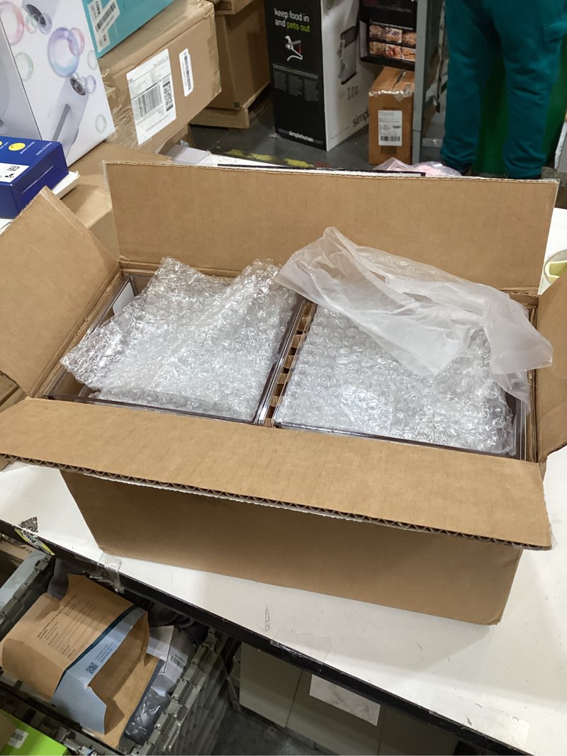 Condition photo showing New/Like New for STORi Audrey Stackable Bin Clear Plastic Organizer Drawers | 2 Piece Set | Organize Cosmetics and Beauty Supplies on a Vanity | Made in USA 6.75" Tall Set