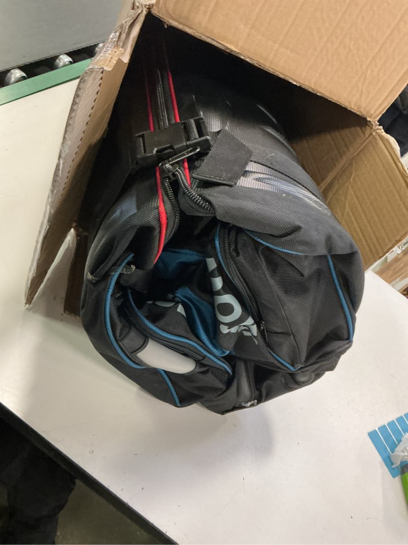 Condition photo showing As Is for Golf Travel Bags for Airlines with Wheels, Hard Case Top and 1680D Heavy Duty Oxford Protect Golf Clubs, Lightweight and Easy to Maneuver, Black, Red and Blue