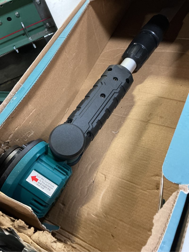 Condition photo showing As Is for sakerplus wireless weed cutter, 3-in-1 brush cutter/lawn mower/edger with dual 22v 4000mah batteries, brushless weed wacker adjustable pole weed eater grass trimmer for yard, thick weeds & shrubs weed wacker with 2 batteries