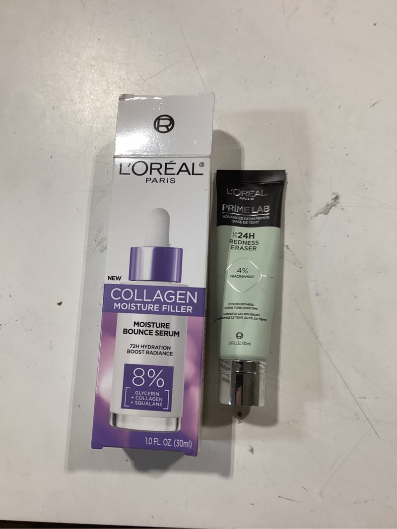 Condition photo showing As Is for l'oreal paris collagen moisture filler moisture bounce face serum, glow serum with collagen, glycerin, and squalane for bouncy, radiant, hydrated skin, includes sample