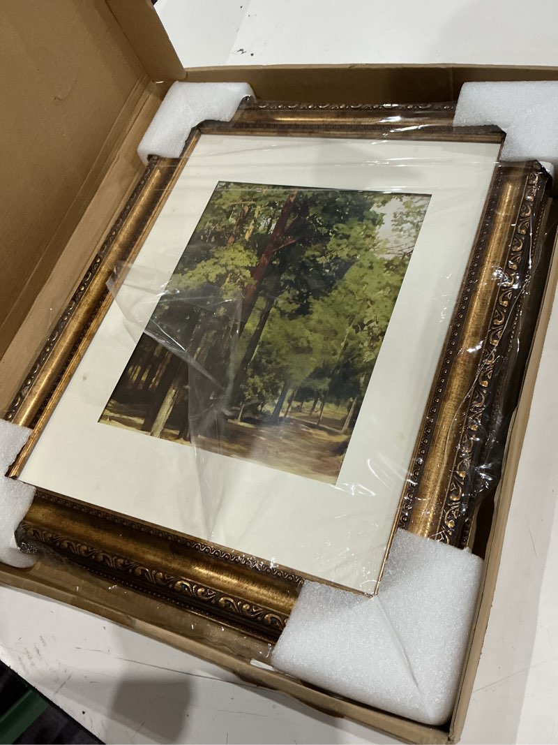 Condition photo showing Good Condition for splinterix 11x14 gold picture frame, ornate vintage picture frames for wall or tabletop display, 11 x 14 photo frame gold with real glass, display poster 8x10 with mat or 11x14 without mat for antique déco