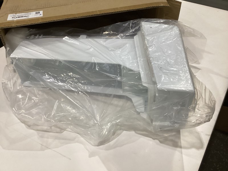 Condition photo showing As Is for da97-14474c, da97-14474a, da97-12604d ice bucket, ice container bucket compatible with samsung rf25, rf26, rf28, series refrigerator etc, part number: da97-21040a, ap6034185 etc one year warranty