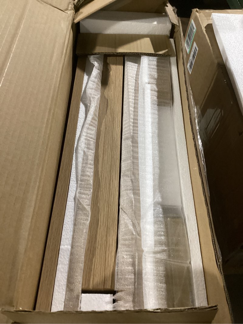 Condition photo showing Good Condition for modern nightstand with drawer & shelf - sturdy wood bedside table, space-saving end table with gold handles for bedroom, dorm, small spaces, natural oak 1 drawer 1