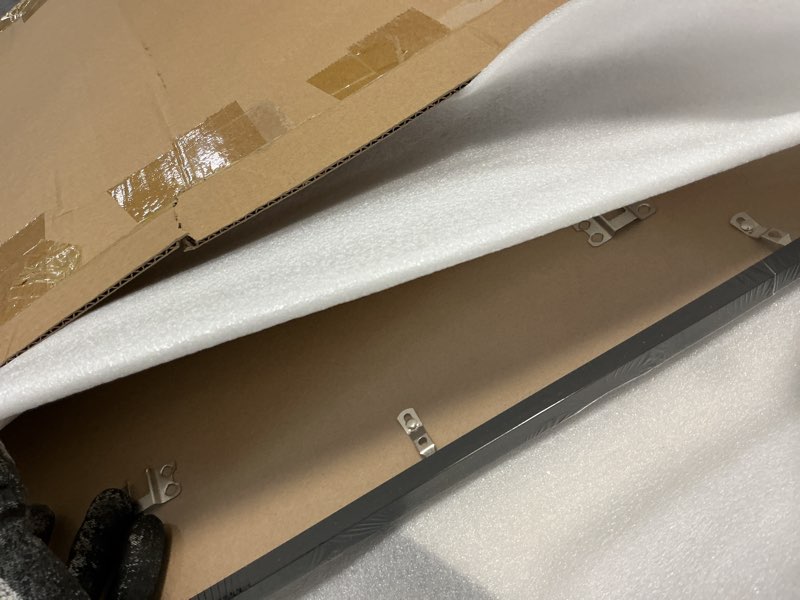 Condition photo showing Good Condition for 11x22 Frame for Two Newspapers Double Newspaper Frame Black Double Photo Mat UV Resistant Picture Mat with Hanging Hardware for Newspaper Display Wall Art Decor(White)