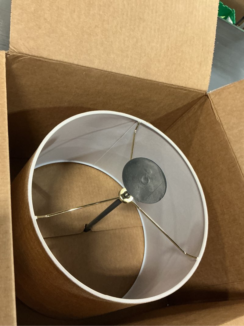 Condition photo showing Good Condition for Royal Designs, Inc. HB-610-12BL Shallow Drum Hardback Lamp Shade, 11 x 12 x 8.5, Burlap 11 x 12 x 8.5 Burlap