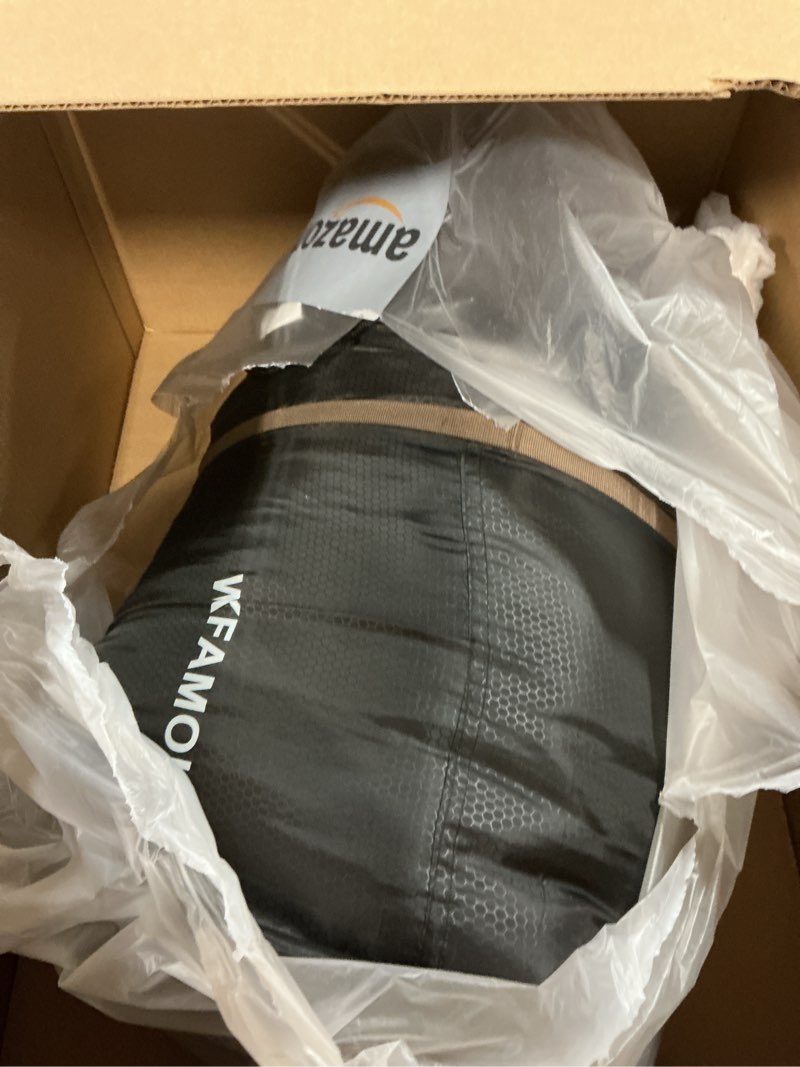 Condition photo showing As Is for Double Sleeping Bag for Adults Machine Washable 2 Person Camping Sleeping Bag Queen Size Waterproof with Compression Sack for Cold Weather 3-4 Seasons BLACK Flannel