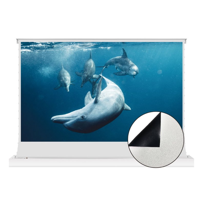 VIVIDSTORM S White Cinema Motorised Floor Rising Projector Screen