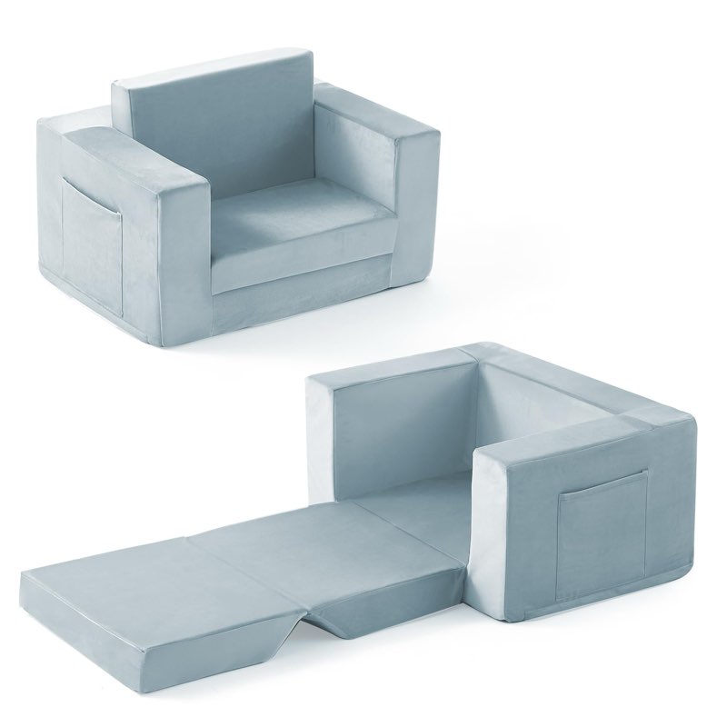 Zorvoxz Kids Couch, 2-in-1 Toddler Chair Comfy 1-3 Years, Convertible Kids Chair, Toddler Couch That