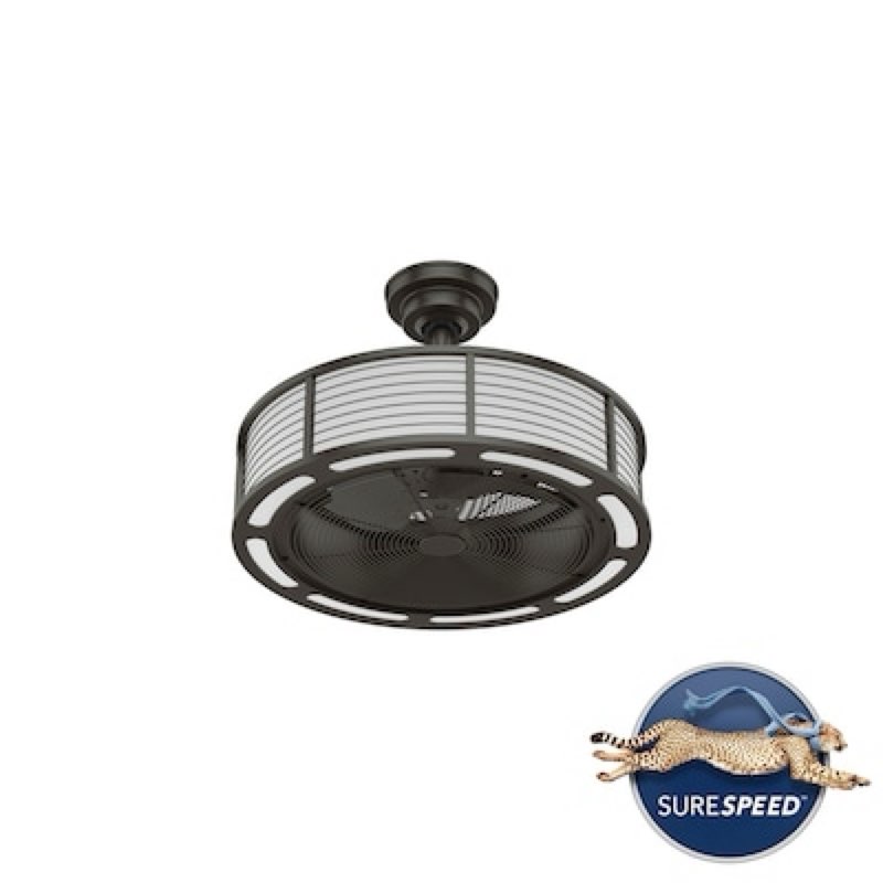Hunter Tunley 12-in Integrated LED Noble Bronze with Noble Bronze Blades Fandelier Ceiling Fan