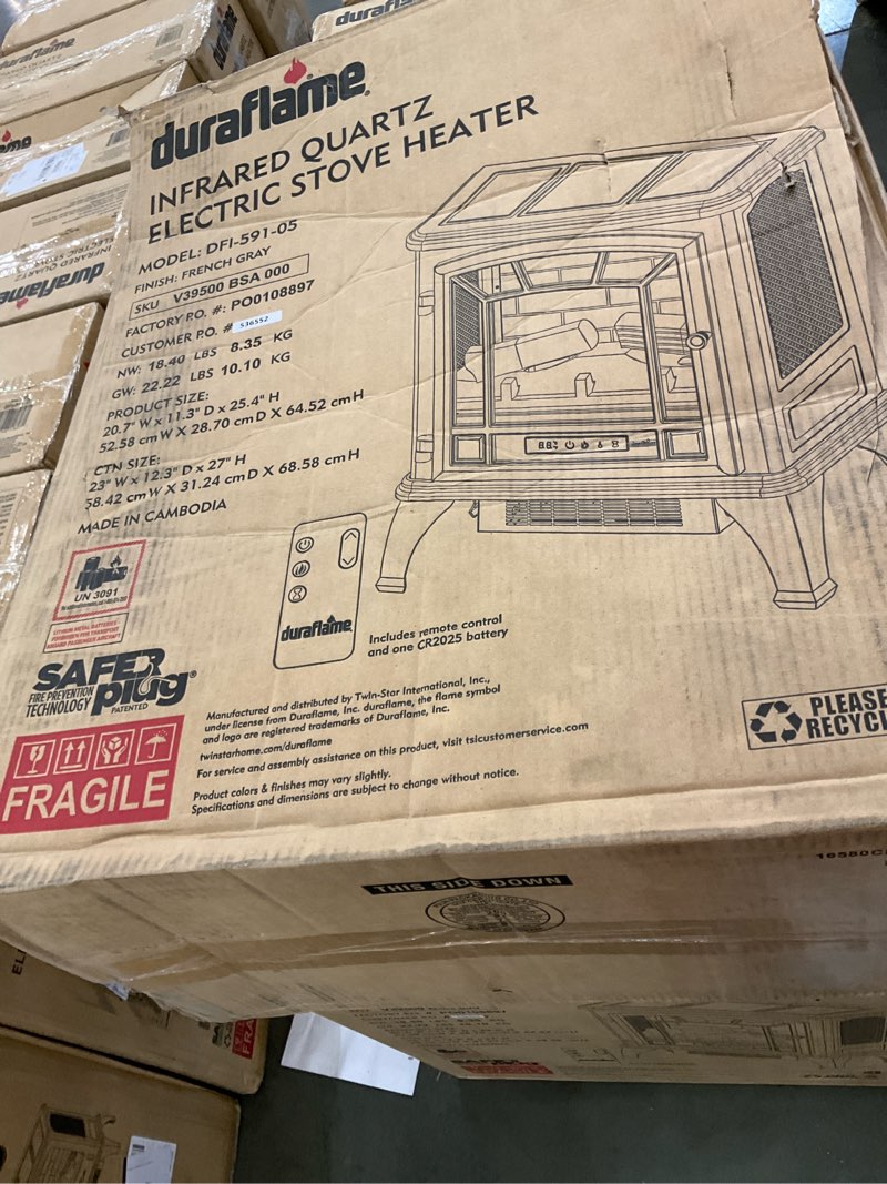 Condition photo showing New/Like New for Duraflame infrared quartez electric stove heater French gray