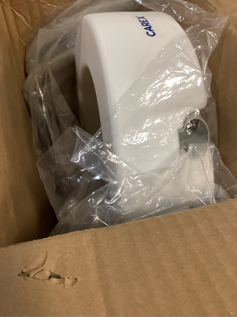 Condition photo showing Good Condition for carex 3.5 inch raised toilet seat with arms, elongated toilet seat riser, up to 250 lbs capacity, elevating & raising seat for elderly & handicap, universal, slip-resistant with padded handles, white