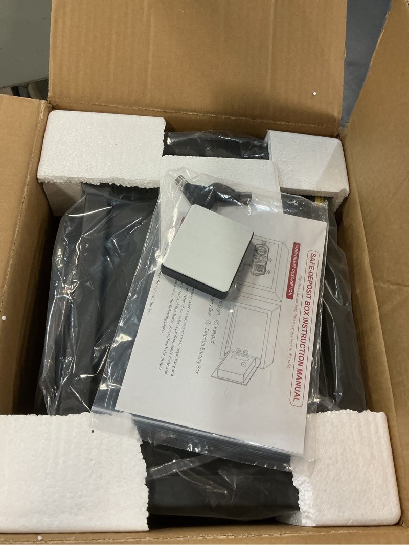 Condition photo showing Good Condition for 1.3 cub small safes for home use fire and water proof, digital security box fireproof safe box with combination lock, smart alarm system and removable shelf, personal safe for home documents valuables 1.3cuft