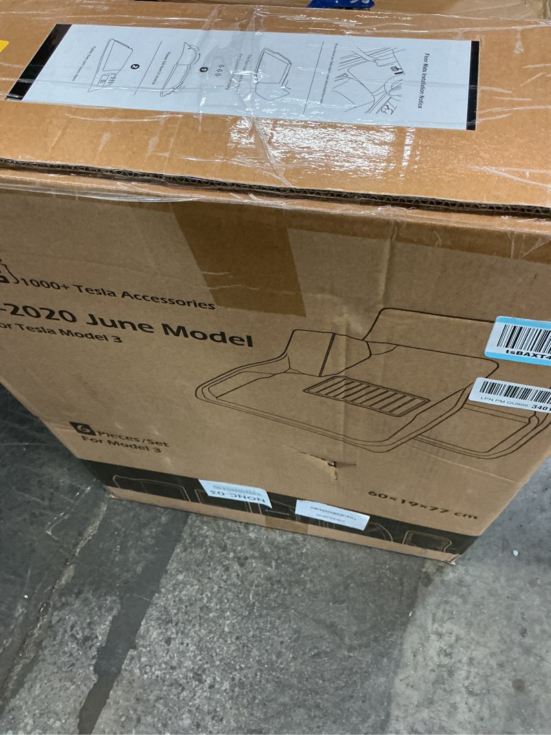Condition photo showing Good Condition for taptes for tesla model 3 floor mats 2020 2019 2018 2017, 6 pcs all weather floor mats trunk rear cargo liners for model 3 accessories 2017-2020 (before june 2020)