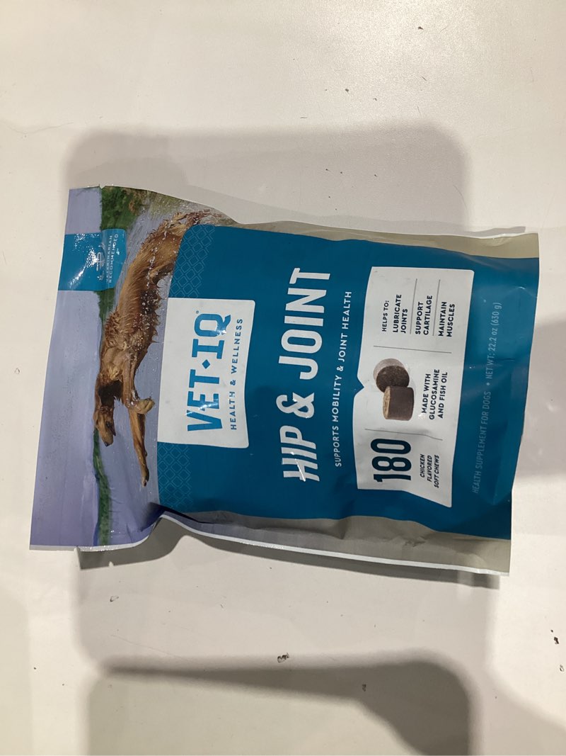 Condition photo showing New/Like New for VetIQ Glucosamine Hip & Joint Supplement for Dogs, 180 Soft Chews, Joint Support Supplement with MSM and Krill, Dog Health Supplies Large & Small Breed, Chicken Flavored Chewables