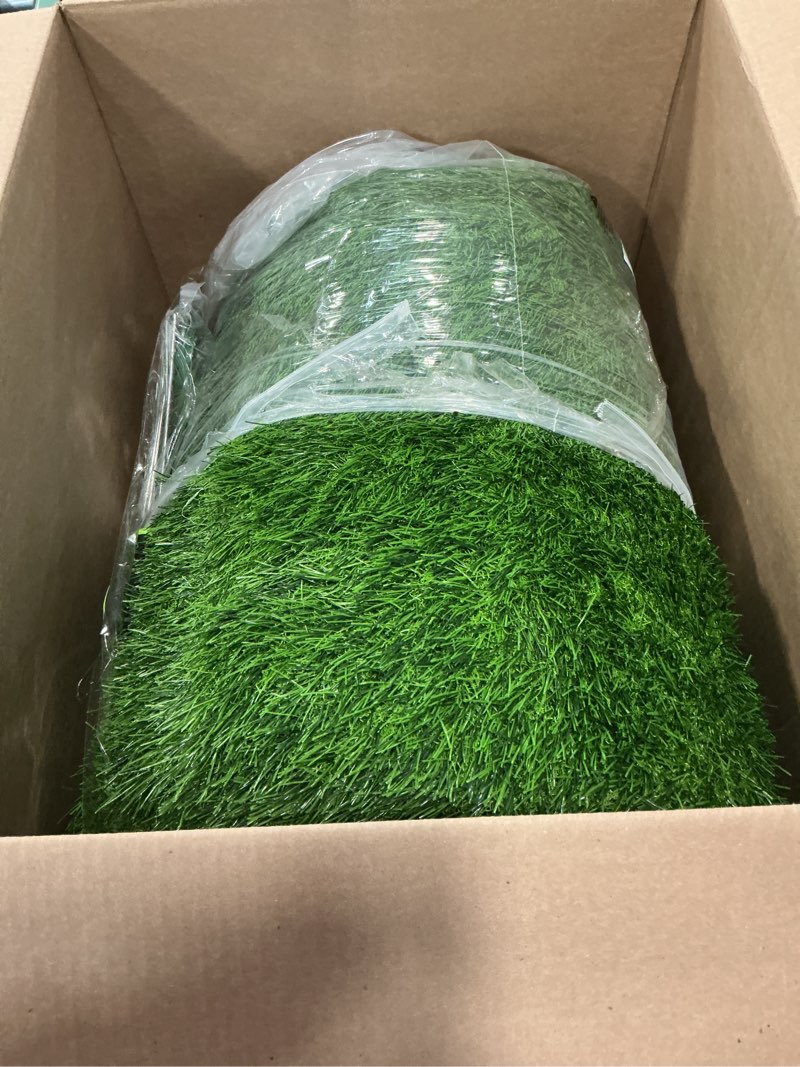 Condition photo showing Good Condition for Artificial Turf Grass Outdoor - Synthetic Fake Grass Indoor Turf Rug with Drainage Holes for Patio, Balcony, Backyard, Landscape Decoration - Pet Friendly Dog Grass Mat (5Ft x 10Ft)