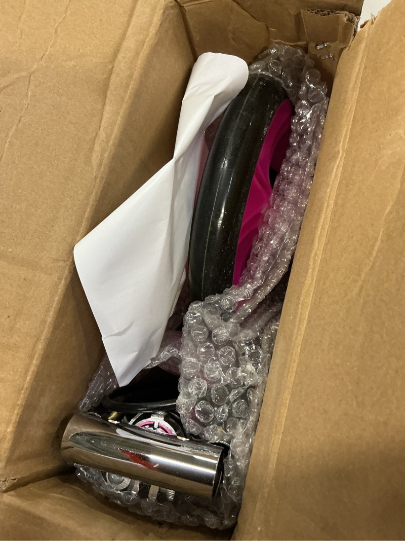 Condition photo showing As Is for Scooters for Kids 8-12, Teens & Adults - Lightweight, Foldable, 8-Inch Big Wheels, Hand Brake & Bell, 4 Adjustable Height Levels, 240 lbs Max Load, Perfect for School, Campus and Park Rides Pink