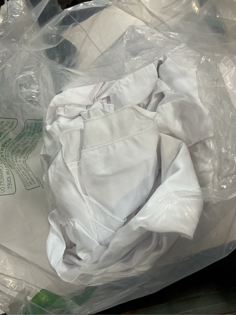 Condition photo showing As Is for kesfey 6 packs white round table cloths 90 inch white polyester circle bulk linen tablecloth wrinkle resistant tablecloths washable high density fabric tablecovers for wedding camping banquet parties 6 90 inch white