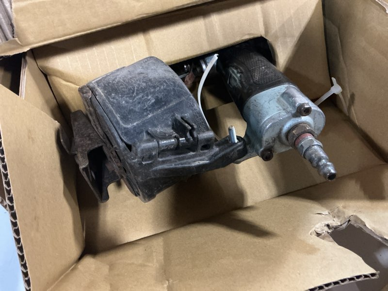 Condition photo showing As Is for metabo hpt (was hitachi power tools) 1.75-in 15-degree pneumatic roofing nailer