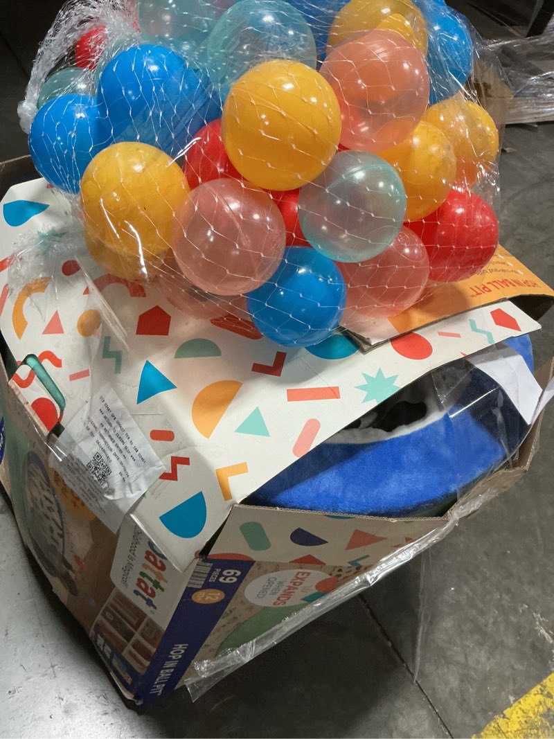 Condition photo showing As Is for battat hop in foam ball pit with 65+ balls and washable cover, toddler and indoor preschool toys