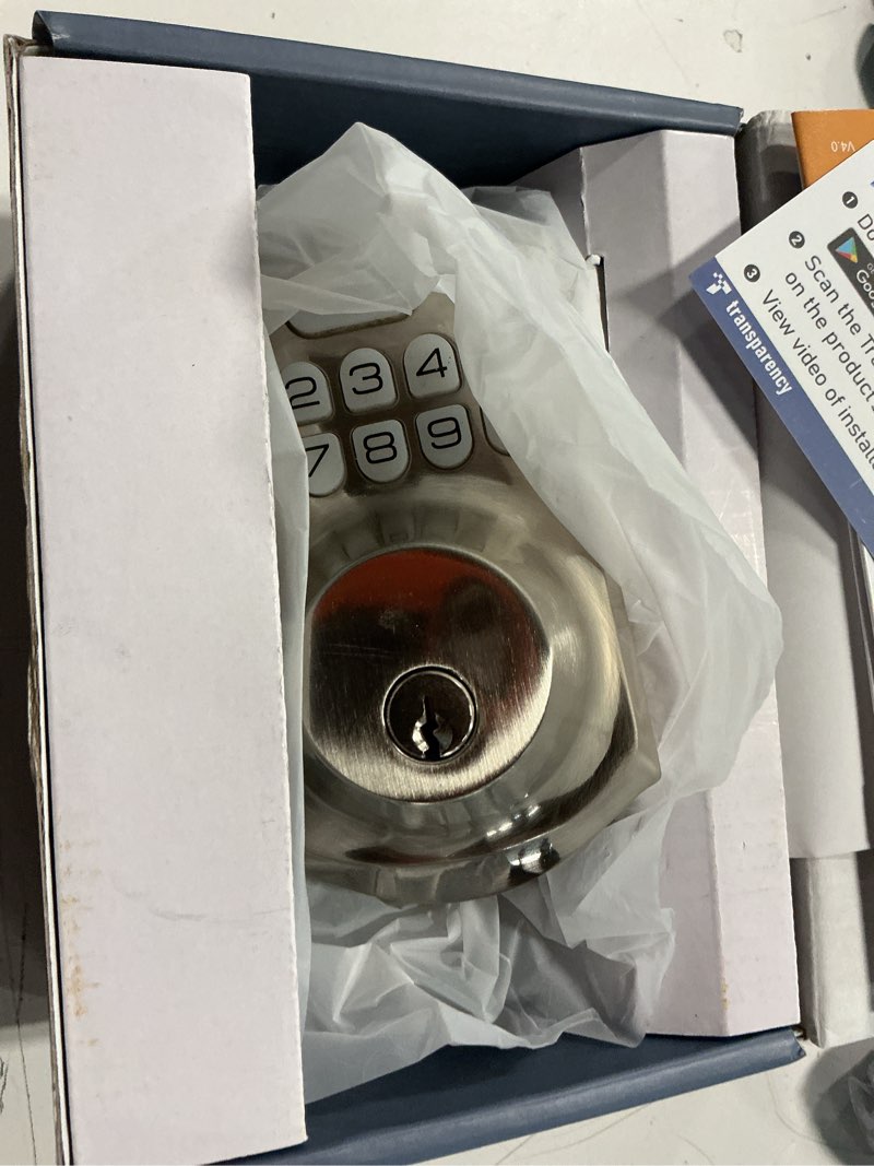 Condition photo showing Good Condition for TEEHO TE001 Keyless Entry Door Lock with Keypad - Smart Deadbolt Lock for Front Door with 2 Keys - Auto Lock - Easy Installation - Satin Nickel Traditional Satin Nickel