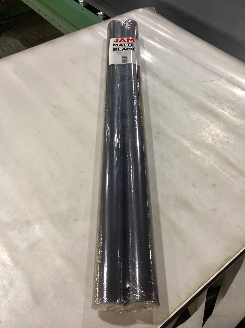 JAM Paper Gift Wrap - Matte Wrapping Paper - 50 Sq Ft Total (30 in x 10 Ft Each) - Matte Black - 2 R